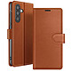 Zanaé Étui Portefeuille pour Galaxy A56 / A36 avec Support et Languette Magnétique Marron - Cet étui portefeuille Zanaé marron pour Galaxy A56 / A36 présente une texture antiglisse et chic