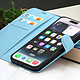 Acheter Zanaé Étui Portefeuille pour iPhone 14 Pro Max Support et Languette Magnétique Bleu clair