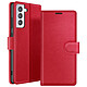 Zanaé Étui Portefeuille pour Galaxy S21 avec Fonction Support et Languette Magnétique Rouge - Cet étui portefeuille Zanaé rouge pour Galaxy S21 présente une texture antiglisse et chic