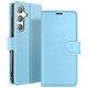 Zanaé Étui Portefeuille pour Galaxy S24 avec Fonction Support et Languette Magnétique Bleu clair - Cet étui portefeuille Zanaé bleu clair pour Galaxy S24 présente une texture antiglisse et chic