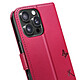 Zanaé Étui Portefeuille pour iPhone 16 Pro Max Premium Design Fleurs Papillon Rouge pas cher