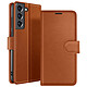 Zanaé Étui Portefeuille pour Galaxy S21 FE 5G avec Support et Languette Magnétique Marron - Cet étui portefeuille Zanaé marron pour Galaxy S21 FE 5G présente une texture antiglisse et chic