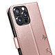Zanaé Étui Portefeuille pour iPhone 16 Pro Max Premium Design Fleurs Papillon Rose champagne pas cher