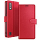 Zanaé Étui Portefeuille pour Galaxy A01 avec Fonction Support et Languette Magnétique Rouge - Cet étui portefeuille Zanaé rouge pour Galaxy A01 présente une texture antiglisse et chic