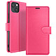 Zanaé Étui Portefeuille pour iPhone 13 Support et Languette Magnétique Fuchsia - Cet étui protège intégralement l'écran et le dos du smartphone