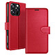 Zanaé Étui Portefeuille pour iPhone 16 Pro Max avec Support et Languette Magnétique Rouge Cet étui portefeuille Zanaé rouge pour iPhone 16 Pro Max présente une texture antiglisse et chic