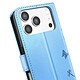 Zanaé Étui Portefeuille pour iPhone 17 Pro Premium Design Fleurs Papillon Bleu clair pas cher