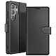Zanaé Étui Portefeuille pour Galaxy S24 Ultra avec Support et Languette Magnétique Noir - Cet étui portefeuille Zanaé noir pour Galaxy S24 Ultra présente une texture antiglisse et chic