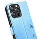 Zanaé Étui Portefeuille pour iPhone 16 Pro Max Premium Design Fleurs Papillon Bleu clair pas cher