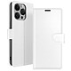 Zanaé Étui Portefeuille pour iPhone 14 Pro Support et Languette Magnétique Blanc - Cet étui protège intégralement l'écran et le dos du smartphone