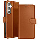 Zanaé Étui Portefeuille pour Galaxy S24 avec Fonction Support et Languette Magnétique Marron - Cet étui portefeuille Zanaé marron pour Galaxy S24 présente une texture antiglisse et chic