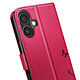 Zanaé Étui Portefeuille pour iPhone 16 Premium Design Fleurs Papillon Rouge pas cher