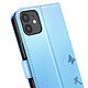 Zanaé Étui Portefeuille pour iPhone 12 / 12 Pro Premium Design Fleurs Papillon Bleu clair pas cher