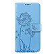 Zanaé Étui Portefeuille pour Galaxy A56 / A36 Premium Design Fleurs Papillon Bleu clair - Étui au motif pissenlit gravé avec papillon en relief pour une protection esthétique et originale de votre smartphone