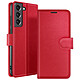 Zanaé Étui Portefeuille pour Galaxy S21 FE 5G avec Support et Languette Magnétique Rouge - Cet étui portefeuille Zanaé rouge pour Galaxy S21 FE 5G présente une texture antiglisse et chic