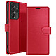 Zanaé Étui Portefeuille pour Galaxy S21 Ultra 5G avec Support et Languette Magnétique Rouge - Cet étui portefeuille Zanaé rouge pour Galaxy S21 Ultra 5G présente une texture antiglisse et chic