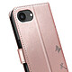 Zanaé Étui Portefeuille pour iPhone 16e Premium Design Fleurs Papillon Rose champagne pas cher