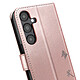 Acheter Zanaé Étui Portefeuille pour Galaxy A05s Premium Design Fleurs Papillon Rose champagne