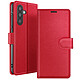Zanaé Étui Portefeuille pour Galaxy A56 / A36 avec Support et Languette Magnétique Rouge - Cet étui portefeuille Zanaé rouge pour Galaxy A56 / A36 présente une texture antiglisse et chic