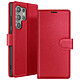 Zanaé Étui Portefeuille pour Galaxy S24 Ultra avec Support et Languette Magnétique Rouge - Cet étui portefeuille Zanaé rouge pour Galaxy S24 Ultra présente une texture antiglisse et chic