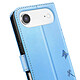 Zanaé Étui Portefeuille pour iPhone Air Premium Design Fleurs Papillon Bleu clair pas cher