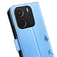 Zanaé Étui Portefeuille pour Redmi Note 14 4G Premium Design Fleurs Papillon Bleu clair pas cher