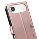 Zanaé Étui Portefeuille pour iPhone Air Premium Design Fleurs Papillon Rose champagne pas cher