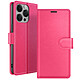 Zanaé Étui Portefeuille pour iPhone 14 Pro Support et Languette Magnétique Fuchsia - Cet étui protège intégralement l'écran et le dos du smartphone
