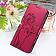 Acheter Zanaé Étui Portefeuille pour iPhone 12 / 12 Pro Premium Design Fleurs Papillon Rouge