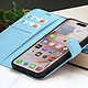 Acheter Zanaé Étui Portefeuille pour iPhone 15 Support et Languette Magnétique Bleu clair
