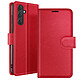 Zanaé Étui Portefeuille pour Galaxy S23 FE Fonction Support et Languette Magnétique Rouge - Cet étui portefeuille Zanaé rouge pour Galaxy S23 FE présente une texture antiglisse et chic