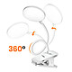 Max excell Lampe de Bureau LED Flexible à 360° Sans Fil avec Fixation à Pince Blanc pas cher