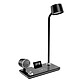 Avizar Lampe de table LED 3-en-1 avec Haut-parleur Bluetooth et Station de Charge Noir Lampe LED doux et homogène, idéal pour le travail ou la lecture