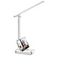 Max excell Lampe LED Bureau Pliable Rechargeable Tactile avec Support Intégré Blanc Produit Lampe LED bureau pliable avec lumière stable et sans scintillement idéale pour travail ou lecture