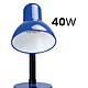 Avizar Lampe de Table Orientable Compatible E27 40W avec Bras Flexible et Interrupteur Noir / Bleu pas cher