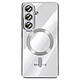 Avizar Coque pour Galaxy S26 MagSafe Souple Antichocs avec Contour Chromé Argent - Cette coque pour Samsung Galaxy S26 présente un dos transparent en silicone avec contour chromé