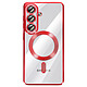 Avizar Coque pour Galaxy S26 Plus MagSafe Souple Antichocs avec Contour Chromé - Cette coque pour Samsung Galaxy S26 Plus présente un dos transparent en silicone avec contour chromé
