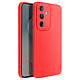 Avizar Coque pour Galaxy S25 FE en Silicone Souple avec Renfort Bloc Caméra Rouge - Coque en silicone souple absorbant les chocs, idéale pour protéger efficacement votre Galaxy S25 FE contre les rayures et les petits impacts quotidiens