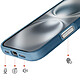 Acheter Avizar Coque MagSafe pour iPhone 16 Protection Bi-matière Dos Rigide