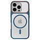 Avizar Coque MagSafe pour iPhone 16 Pro Protection Bi-matière Dos Rigide Bleu foncé Système magnétique intégré assurant une fixation stable avec les chargeurs et accessoires MagSafe sans retirer la coque