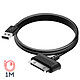 Acheter Avizar Câble 30 Broches Samsung vers USB-A pour Galaxy Tab 1 / 2 / 3 / Note 10.1 Noir