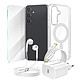 Mayaxess Pack Essentiel pour Galaxy S25 FE Coque, Verre, Chargeur, Écouteurs (5 pièces) Transparent Ce pack d'accessoires réunit tous les éléments essentiels pour protéger, recharger et utiliser votre Galaxy S25 FE au quotidien