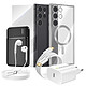 Mayaxess Pack Complet pour Galaxy S23 Ultra Coque, Film, Chargeur, Batterie externe, Écouteurs (6 pièces) Argent Ce pack d'accessoires réunit tous les éléments essentiels pour protéger, recharger et utiliser votre Galaxy S23 Ultra au quotidien