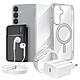 Mayaxess Pack Complet pour Galaxy S25 Plus Coque, Verre, Chargeur, Batterie Externe, Écouteurs (6 pièces) Transparent Ce pack d'accessoires réunit tous les éléments essentiels pour protéger, recharger et utiliser votre Galaxy S25 Plus au quotidien
