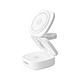 Maxlife Chargeur sans fil 3-en-1 MagSafe Qi 15W pour Smartphone / AirPods / Apple Watch Blanc - Cette station de recharge blanche sans fil 3-en-1 charge smartphone, AirPods Qi et Apple Watch en même temps