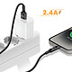 Avizar Câble USB-A vers Lightning avec LED et Charge Rapide 2,4A Nylon Tressé 1,5m Noir pas cher