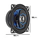 Avizar Haut-parleur Automobile 300W 10x10cm Aimant en Ferrite Sensibilité 90dB Noir / Bleu pas cher