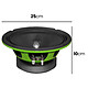 Avizar Haut-parleur Automobile 10 pouces 450W 25×25cm Sensibilité 95dB Noir / Vert pas cher