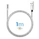 Avis Avizar Câble Magnétique 3-en-1 USB-C / Lightning / Micro-USB vers USB-A 1m Argent