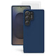 Evetane Coque Samsung Galaxy S25 Ultra Silicone Liquide Bleue + 2 Vitres en Verre Trempé Protection écran Coque Samsung Galaxy S25 Ultra Silicone Liquide Bleue + 2 Vitres en Verre Trempé Protection écran